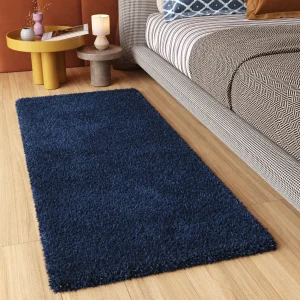 Tappeto Passatoia Essence Shaggy Monocolore Blu Scuro