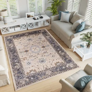 Tappeto Colorado Classico Beige Grigio Cornice