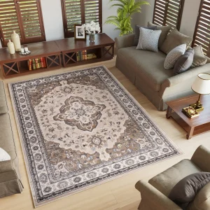 Tappeto Colorado Tradizionale Beige Crema Ornamenti