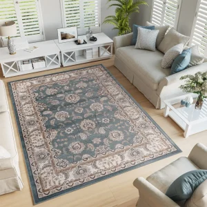 Tappeto Colorado Classico Blu Beige Ornamenti