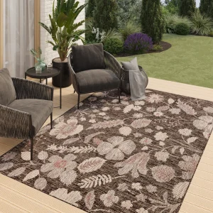 Tappeto Esterno Melissa Marrone Fiori