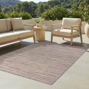 Tappeto da Esterno Yucana Beige Grigio a Righe